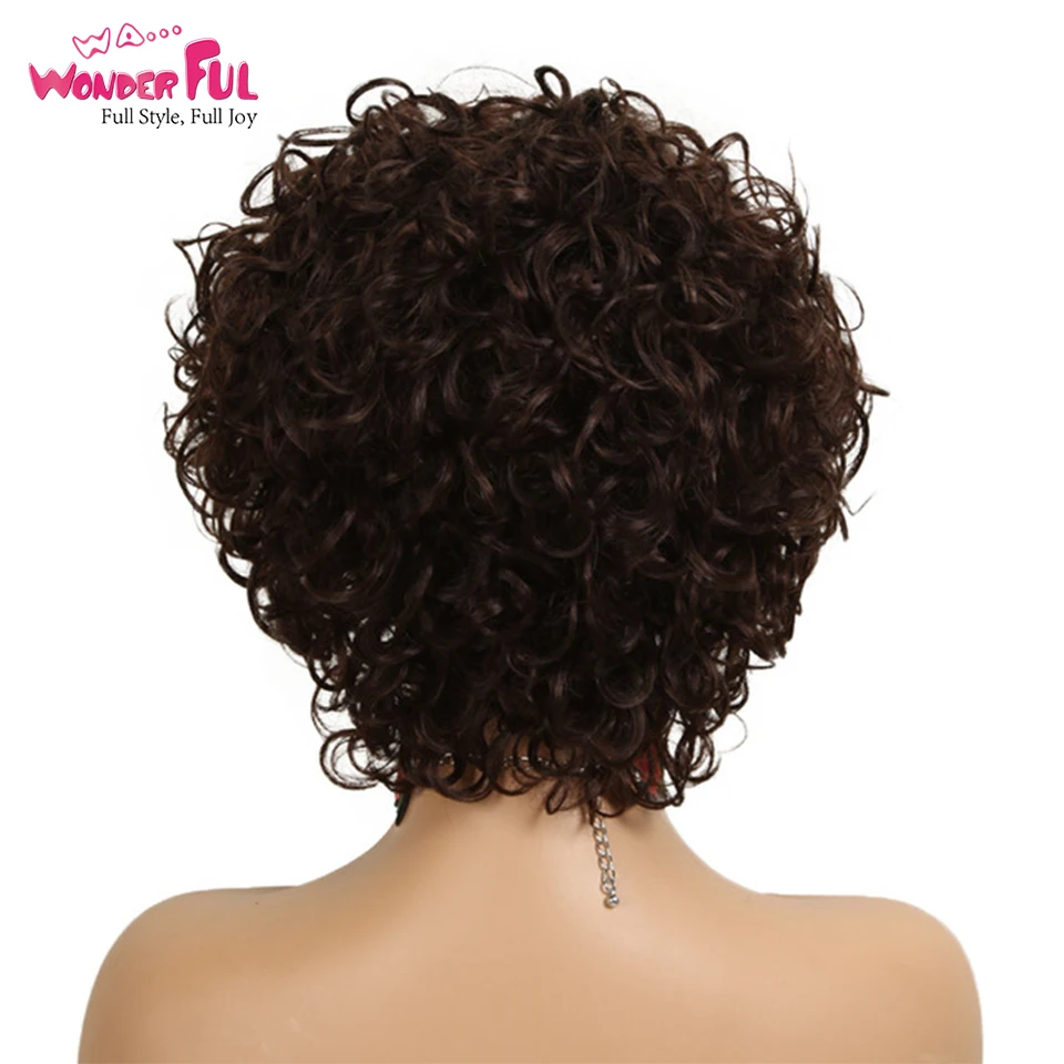 Парик из коротких афро кудрявых натуральных волос дешевые парики для чернокожих