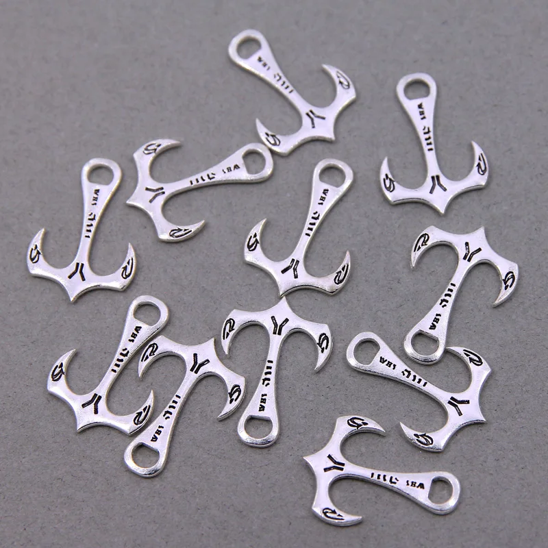 10 шт./лот 22*30 мм подвеска с якорем антикварные посеребренные мини-подвески товары