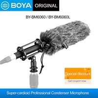 boya by bm6060 professional shotgun microphone super cardioid condenser mic for canon nikon sony panasonic video dslr camcorder