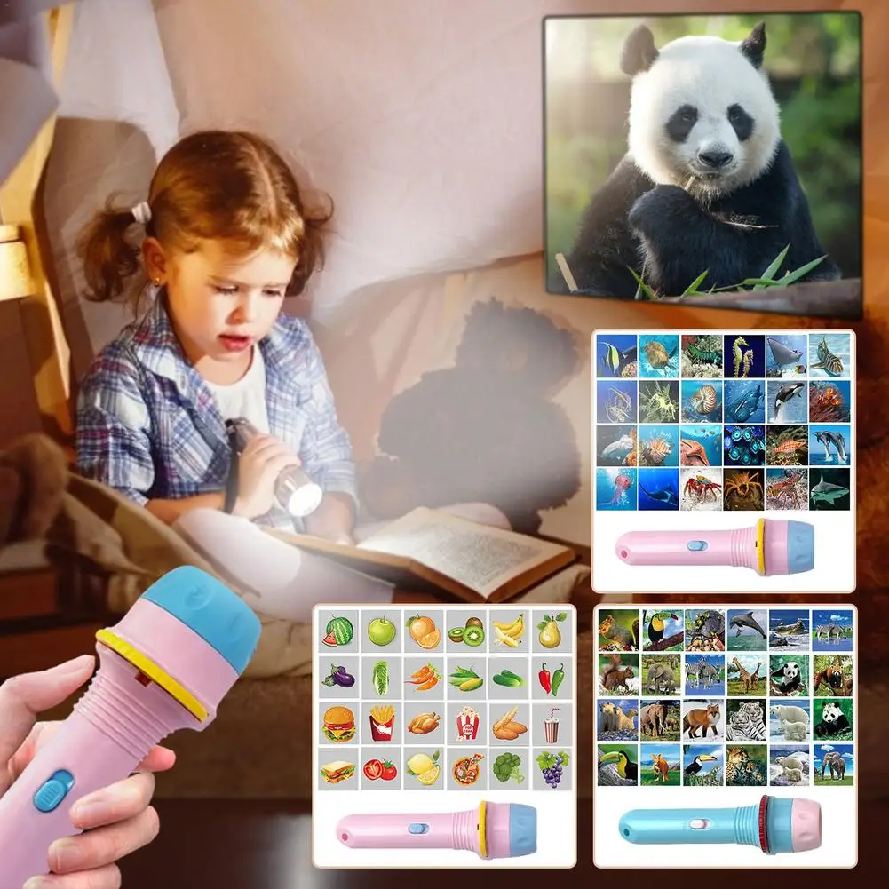 

1PCS Baby Sleeping Story Flashlight Projector Lamp Toys Early Education Toy For Kid Holiday Birthday Xmas Gift 2021 Light Up Toy