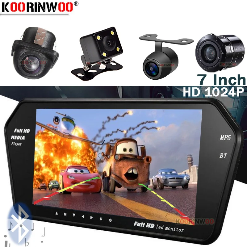Парковочный комплект Koorinwoo зеркало с монитором 7 дюймов TF USB Bluetooth MP5 FM