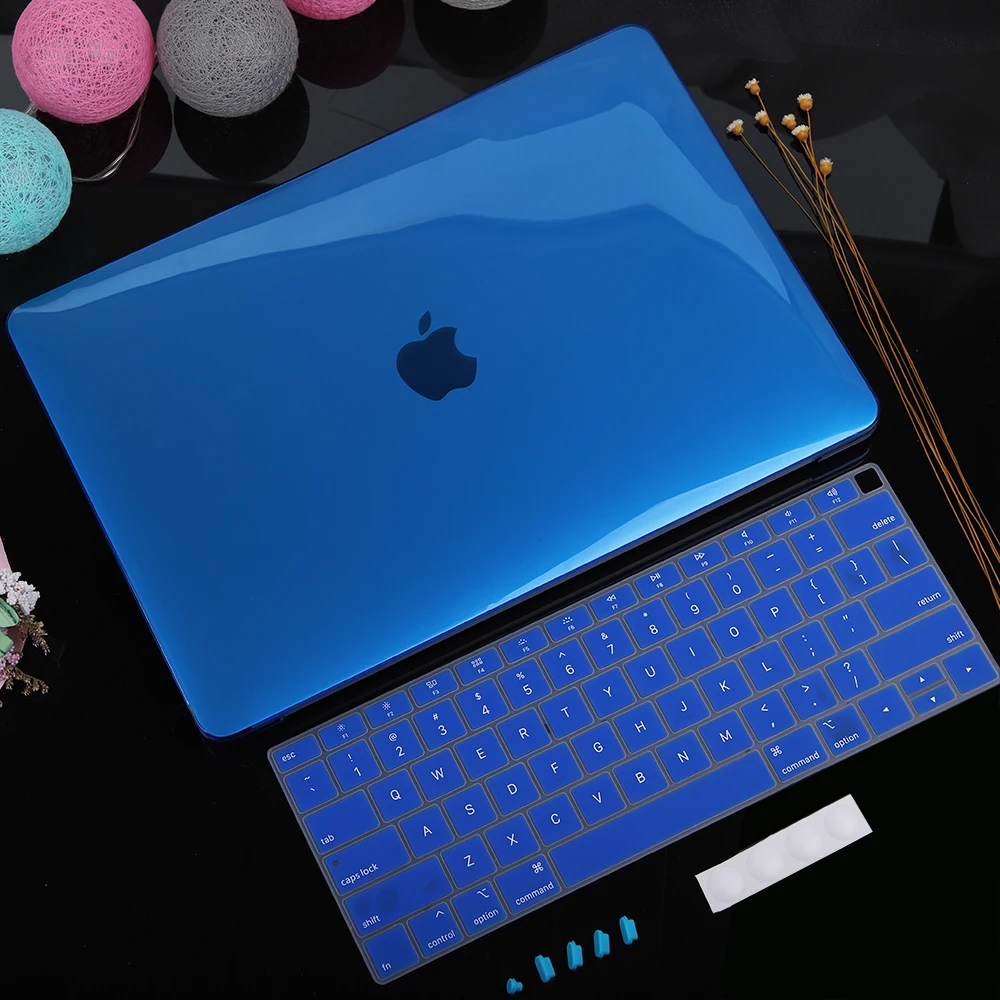 Redlai кристально чистый чехол для ноутбука MacBook Pro 13 15 16 дюймов с сенсорной панелью A2141 A2159 A1990 Air 13 A1932 жесткий чехол - Цвет: Синий