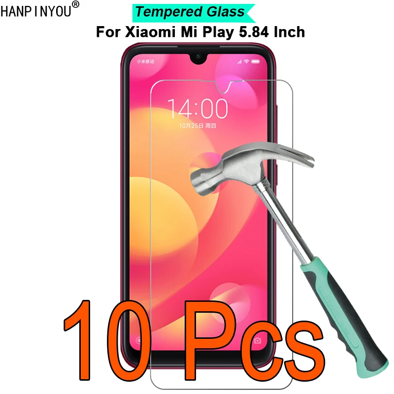 

10 шт./лот для Xiaomi Mi Play 5,84 дюйма твердость 9H 2.5D ультратонкое Закаленное стекло пленка защита для экрана