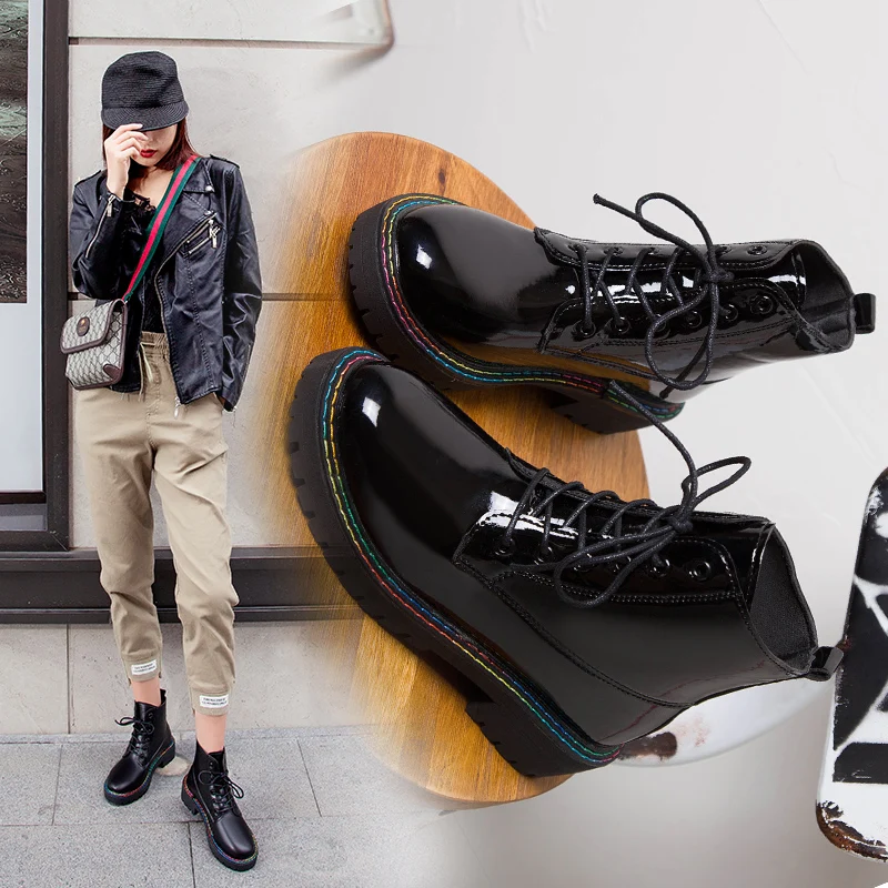 Женские ботинки коллекция 2019 года зимняя обувь женские зимние Martin из