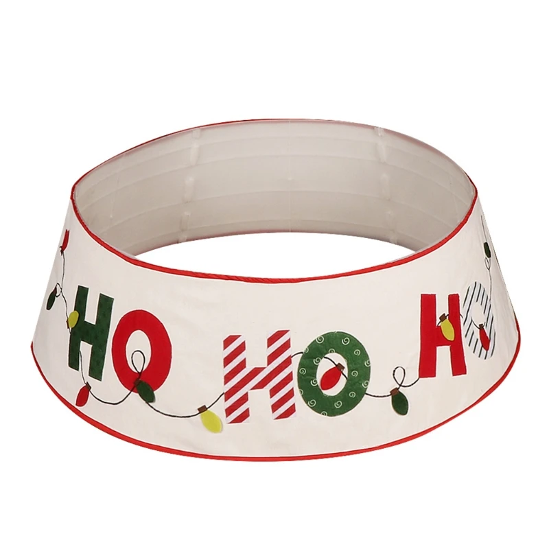Merry Christmas Tree Collar 30 Inch Ho Ho Ho Xmas Tree Skirt Ring Base Cover Home Winter Holidays New Year Decorations