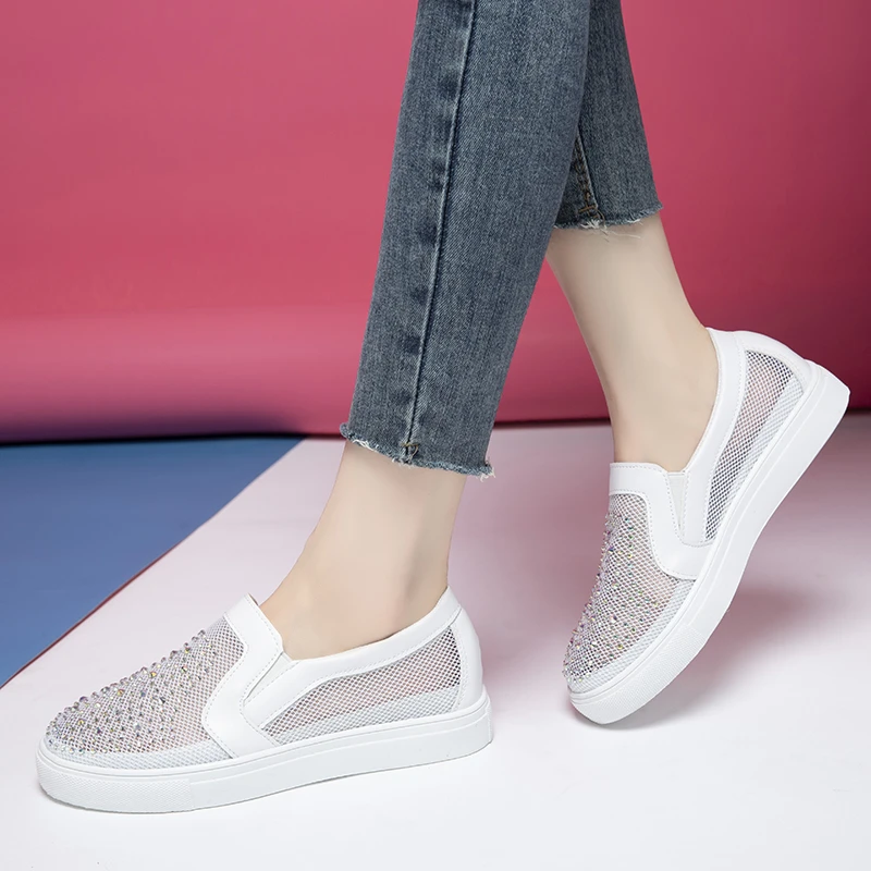 

2021 New Hot Spring and Autumn Shoes Leisure Shoes All-match Korean Female Summer Thick Bottom Color Student Shoes White Shoes