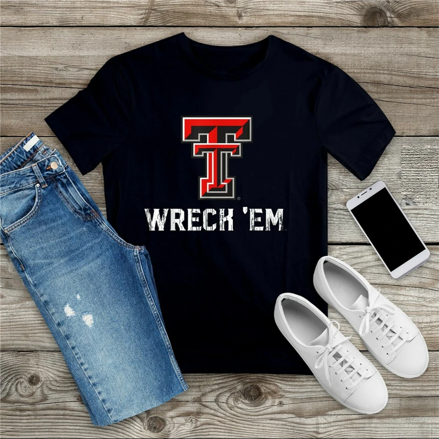 Черный Техасский флаг Red Raiders нации одежда с флагом футболка S 3Xl на день рождения