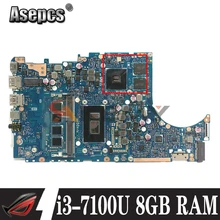 Akemy TP410UR notebook mainboard with i3-7100U 8GB RAM V2G For ASUS VivoBook Flip 14 TP410UR TP410U Laotop Mainboard Motherboard