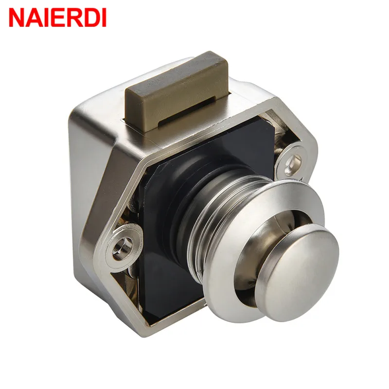 NAIERDI 10PCS Camper Car Push Lock Diameter RV Caravan Boat Motor Home Cabinet Drawer Latch Button Locks Furniture Hardware |