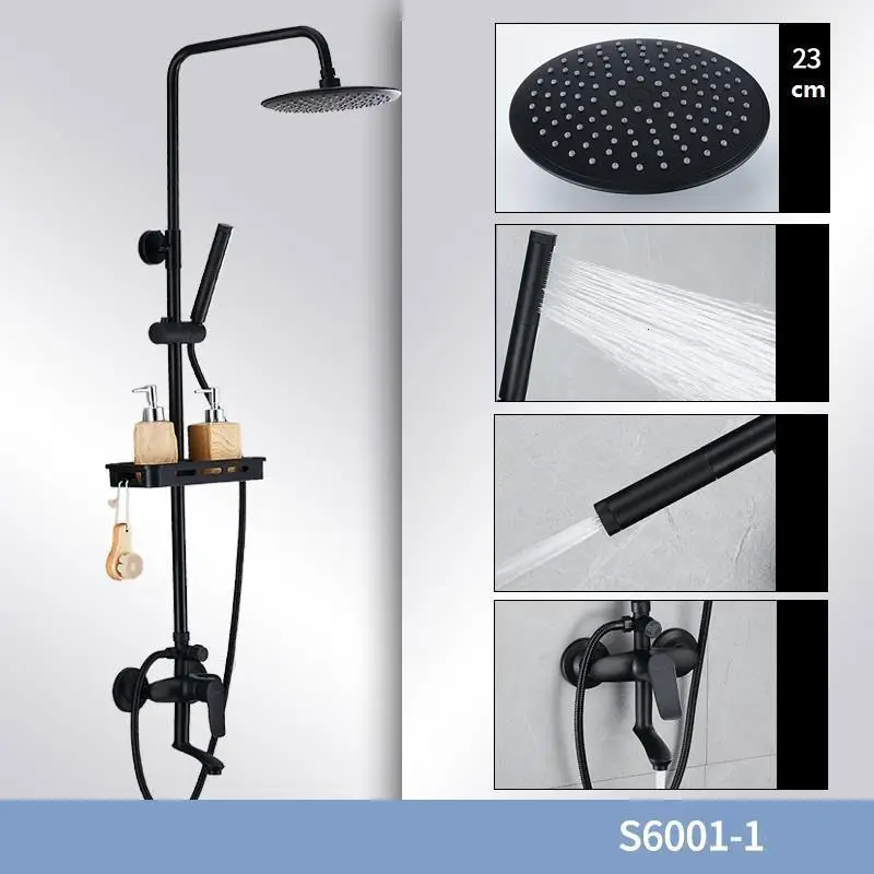 Черная Torneira Lavabo Dusch система Doccia Do Banheiro Painel Regadera электрическая Душевая система Ducha Chuveiro для ванной комнаты - Цвет: MODEL H