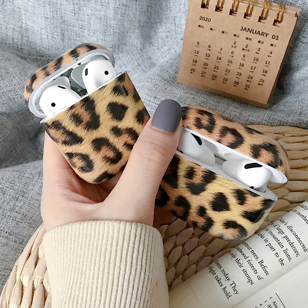 

Luxury Anti-scratch animal leopard zebra pattern hard case For Apple Airpods 1 2 wireless charging cover for airpods pro gift