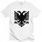 Флаг из Албании орла футболка для мужчин 100% хлопок албанский гордость футболка топы с круглым вырезом; Летняя футболка с короткими рукавами; Повседневные футболки; Подарок