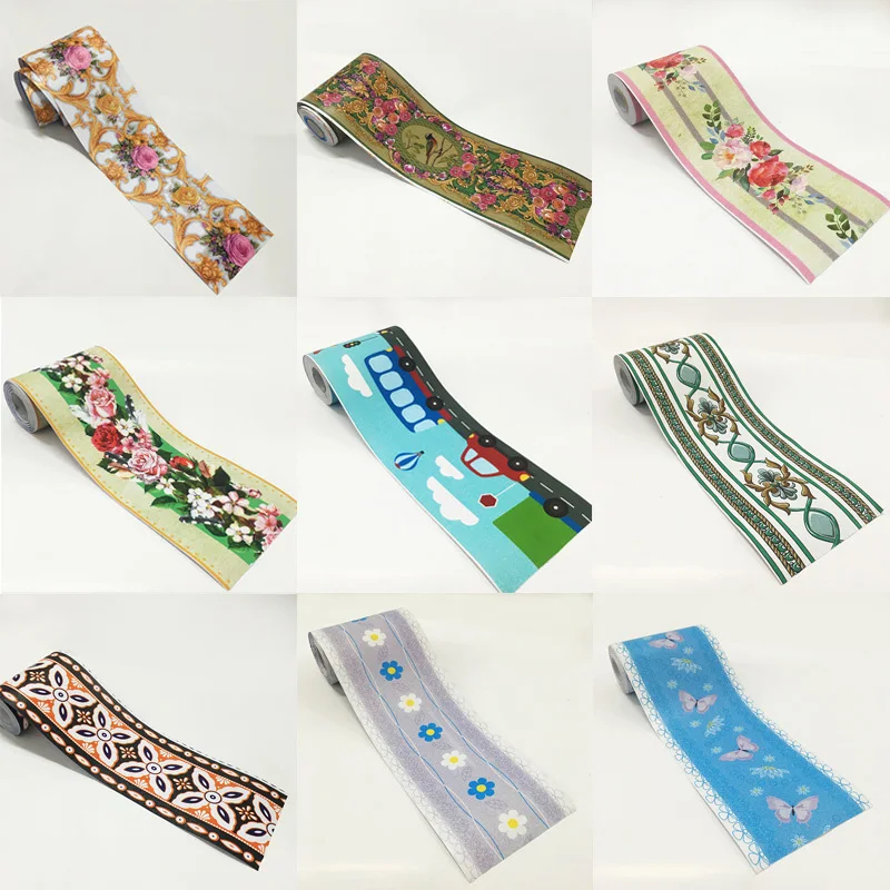 

10M PVC Self Adhesive Waist Line Wallpaper Borders Wall Sticker Waterproof Wall Paste Bathroom Wall Decor Frame Skirting Line