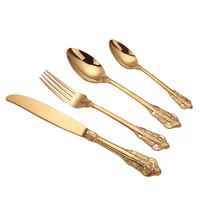 4pc nordic palace hollow carved cutlery western tableware high grade 304 stainless steel retro embossed