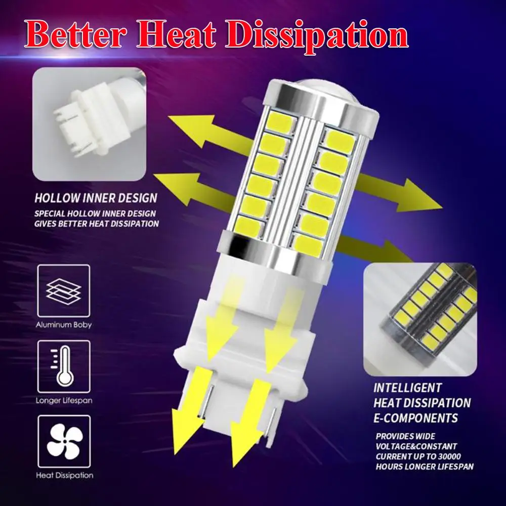 4 шт. светодиодные лампы для сигнала 3157 3457 3057 33SMD|Сигнальная лампа| |