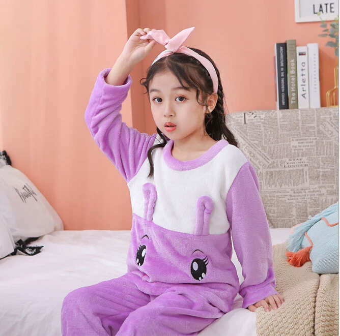 

Зимняя детская флисовая Пижама, утепленная теплая Вельветовая одежда для сна с длинными рукавами, одежда для девочек, детская пижама, одежд...
