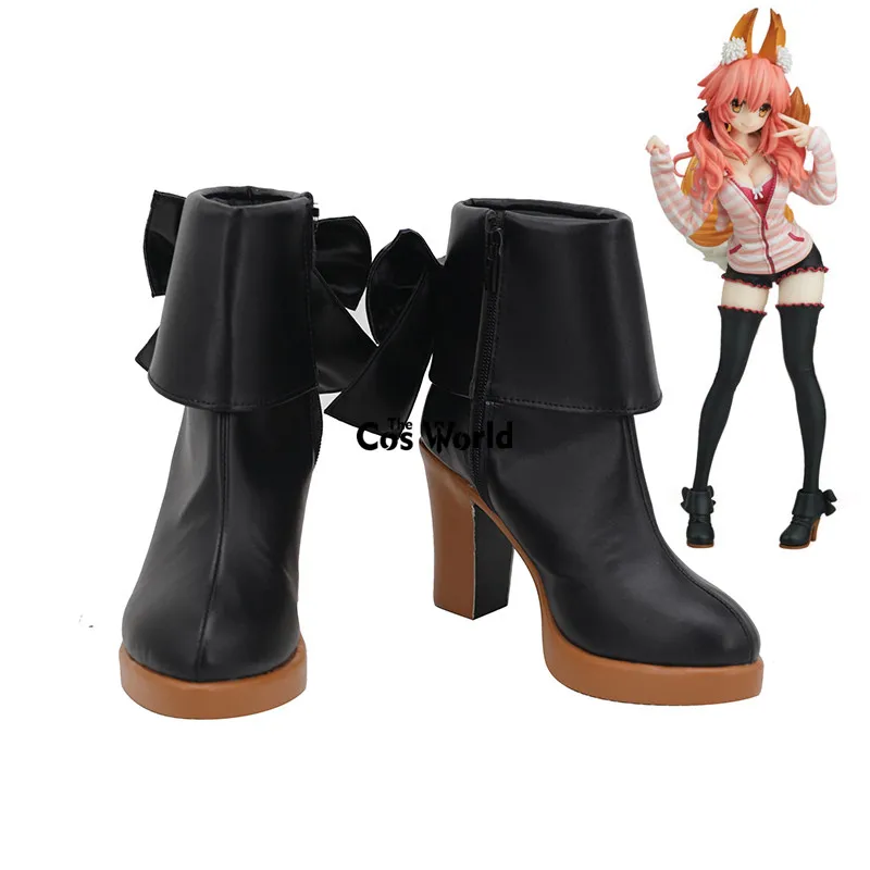 Fate Extra CCC Tamamo no mae Anime Customize Cosplay High Heel Shoes Boots |