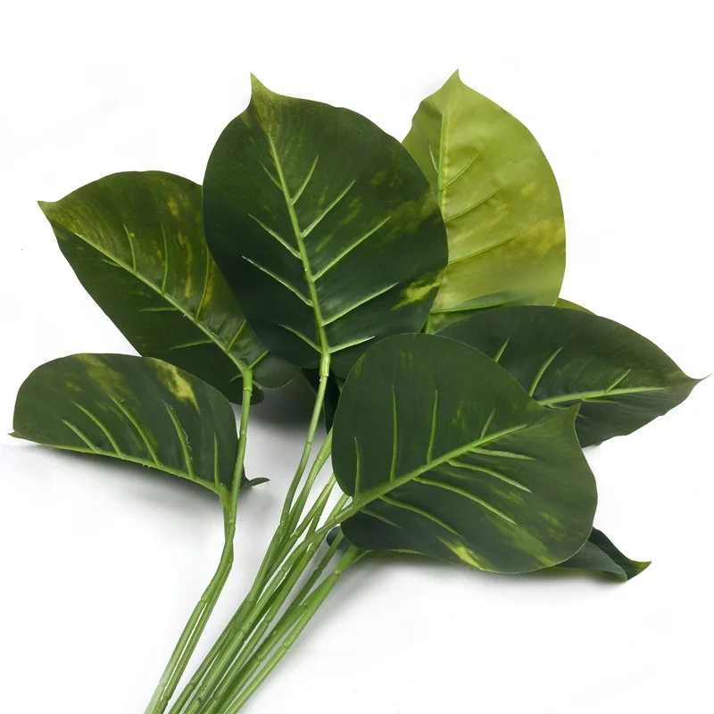 1 букет/12 листьев Искусственные пластиковые листья редиса зеленое растение для