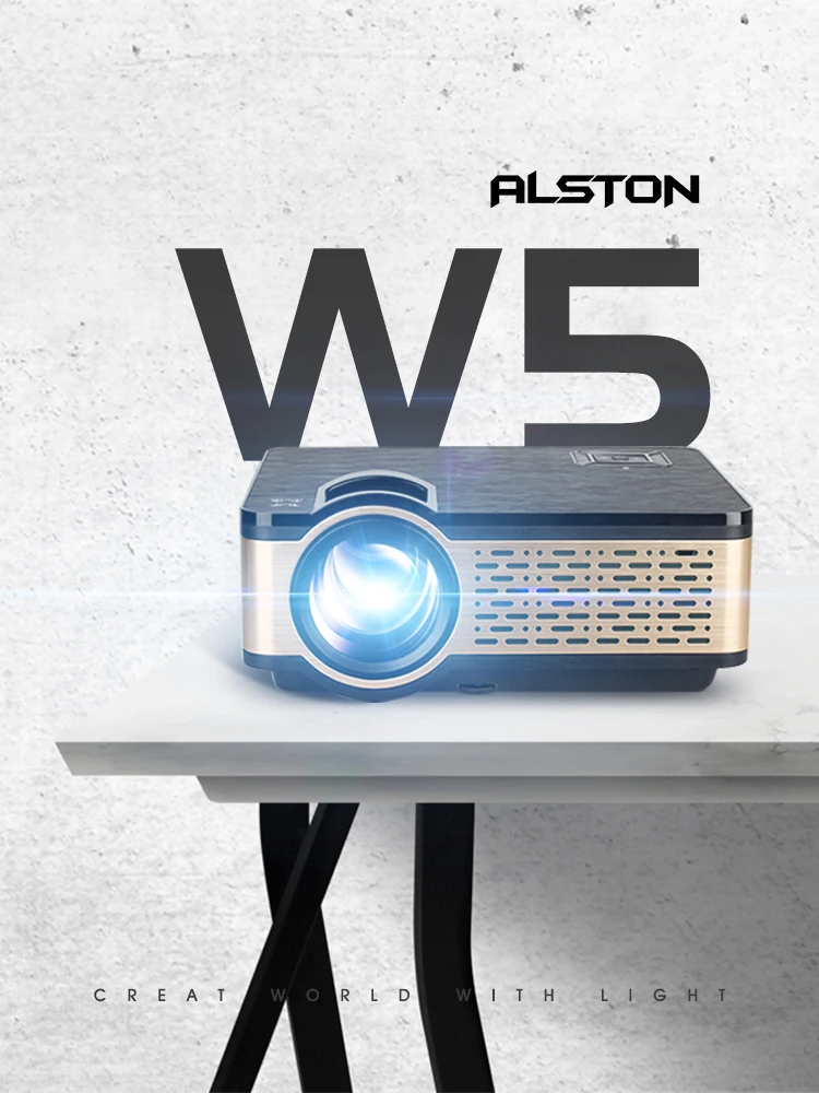Алстон W5 HD проектор 4000 люмен андроид для WI FI Bluetooth портативный видеопроектор