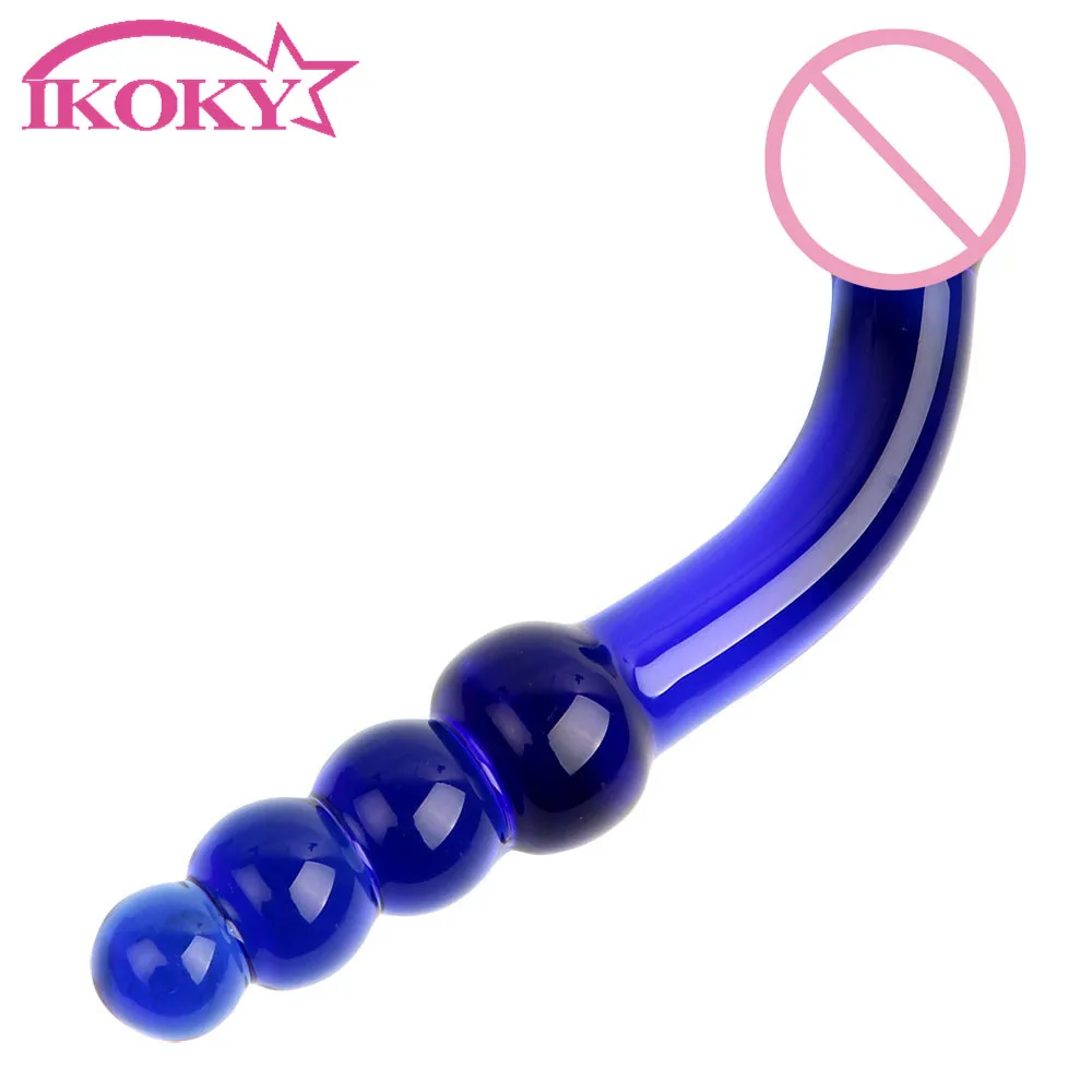 IKOKY Blue Pyrex Анальная пробка стимуляция точки G интимные игрушки для женщин и мужчин