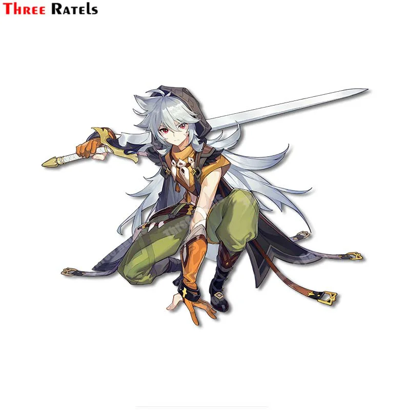 

Three Ratels B41 3D Anime Game Sticker For Razor Of Genshin Impact Render Vinyl Material Car Sticker Auto Decal