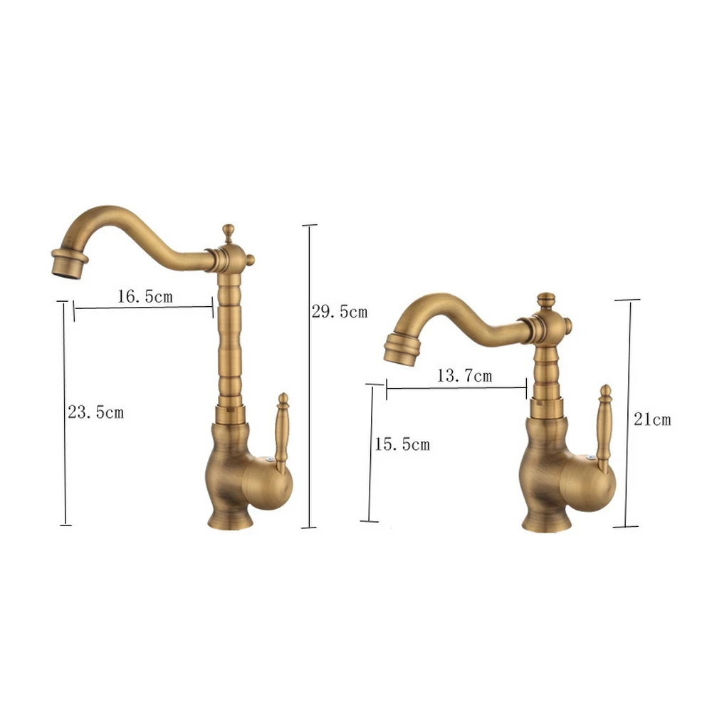 Европейский стиль Медный Ретро кран для умывальника ванной комнаты ручка из