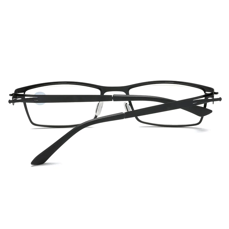 

Seemfly Business Men Anti Blue Light Reading Glasses Women Retro Metal Spring Leg Clear Presbyopic Glasses Diopters +1.0 to +4.0