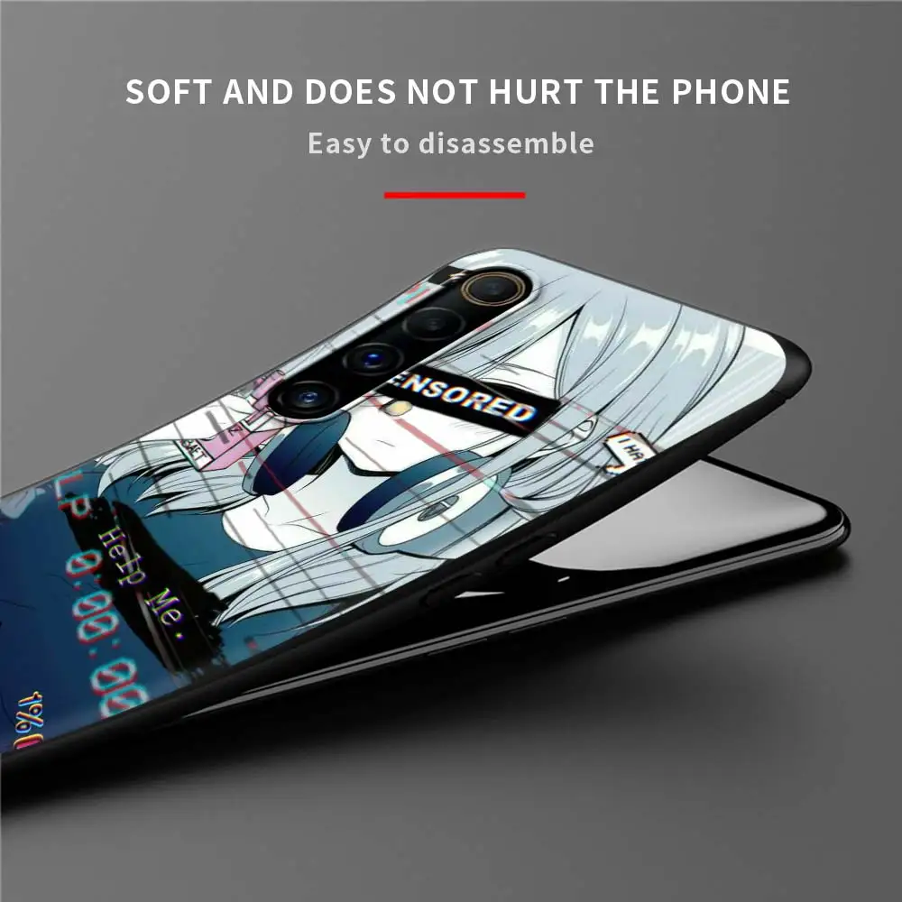 phone shell for oppo realme 8 pro case realme gt xt x3 x2 q3 5 6 6i 7 pro c15 c21 soft cover vaporwave glitch aesthetics anime free global shipping