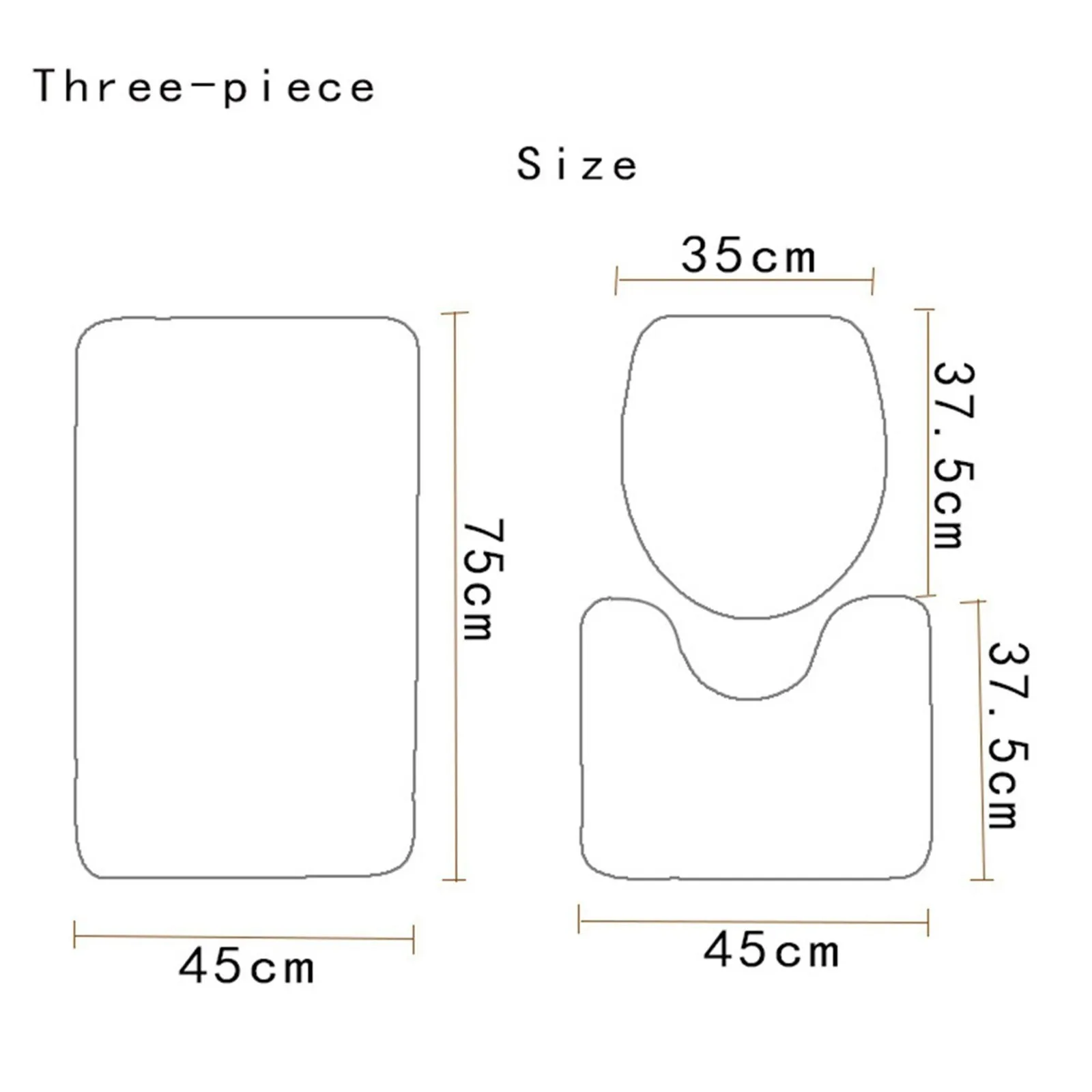 Набор для ванной комнаты набор из 3 предметов искусственный коврик туалета с