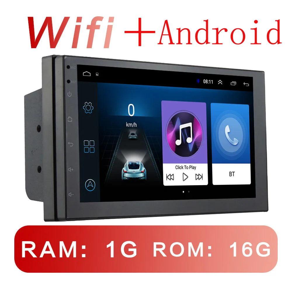 Hoxiao 2 DIN 7 дюймов Android 8,1 сенсорный экран автомобильный мультимедийный плеер Bluetooth gps WiFi навигатор FM радио плеер автомобильная камера