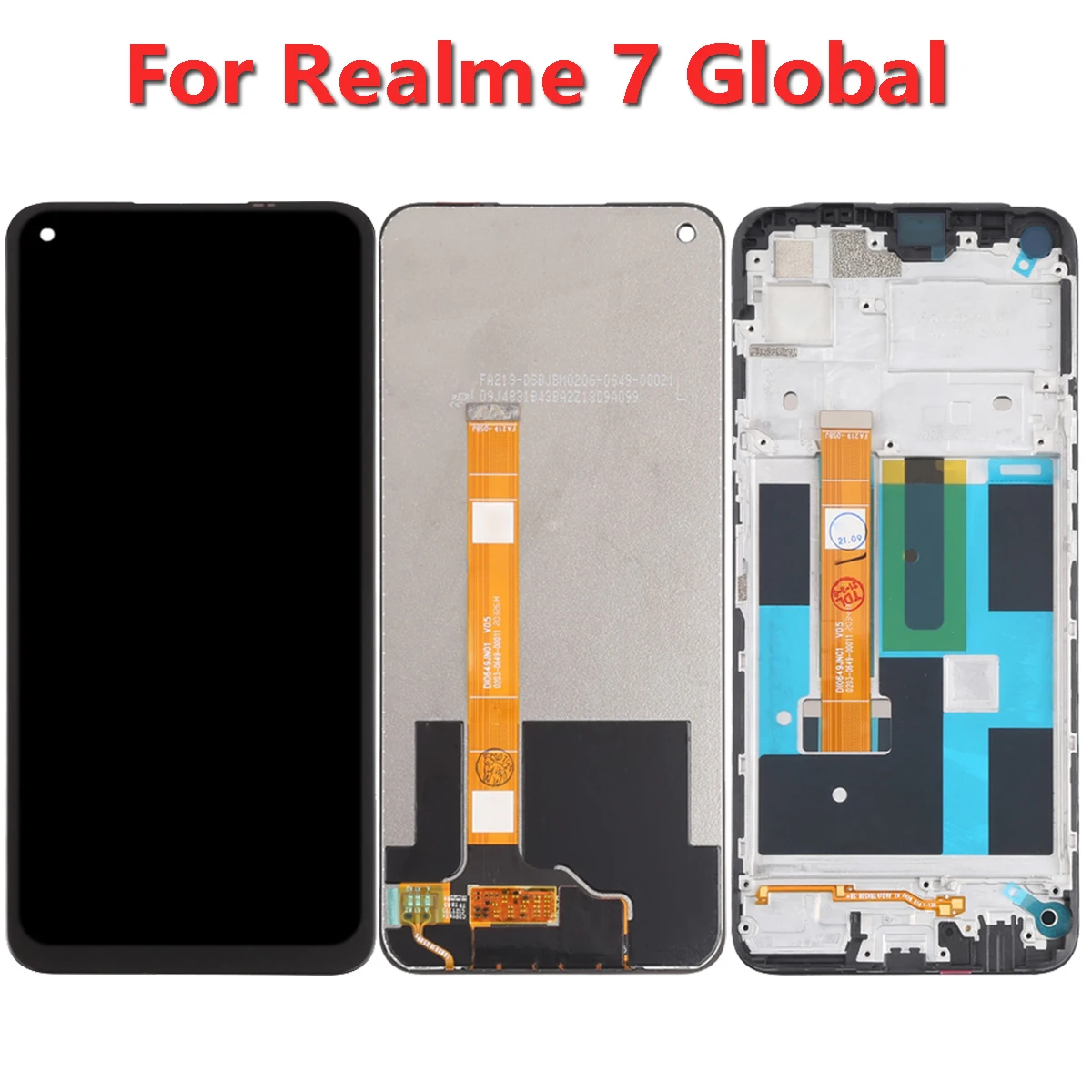 

Original Display For Realme 7 4G 5G RMX2155 RMX2111 LCD Dipslay Touch Screen Replacement Digitizer For Realme7 LCD With Frame