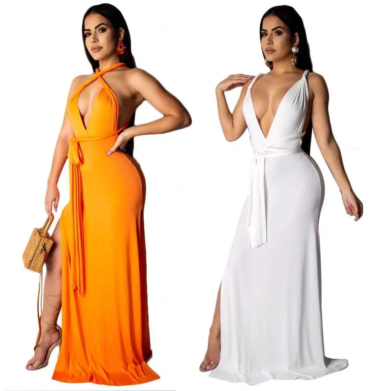 

Весенне-летнее платье 2019, Европейское и американское сексуальное платье для ночного клуба с разрезом, платье большого размера для ночного к...