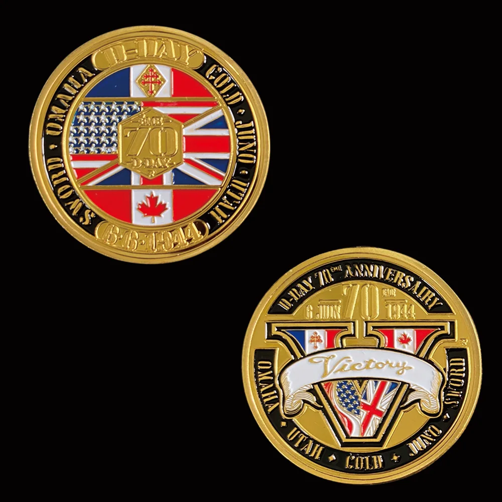 6.6.1944 D-Day 70th Anniversairy Gold Coin Normandie Victory For Collect | Non-currency Coins