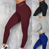 4colors fitness push up leggings women elastic slim sports letters print leggings female plus size high waist workout gym pants