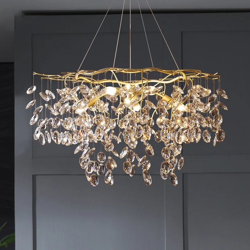 

Светодиодная хрустальная люстра в виде ветвей дерева, подвесной светильник для кухни, столовой, бара, ресторана, гостиной