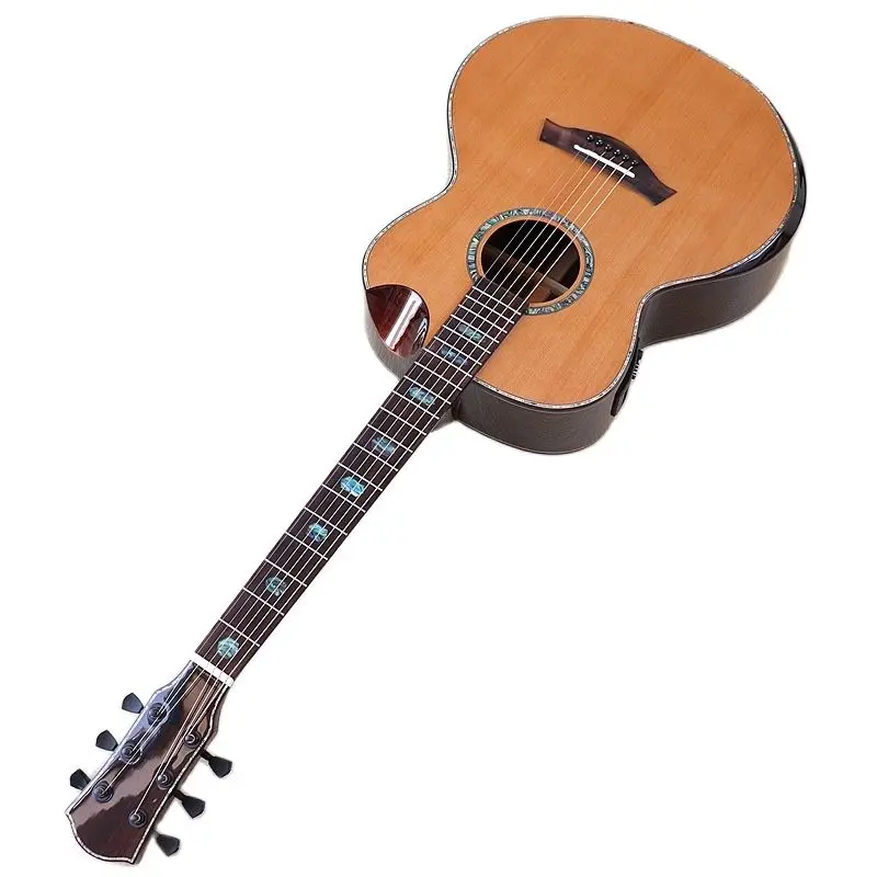 40 zoll akustische gitarre hohe grade folk gitarre solide red cedar holz top professionelle elektrische akustische gitarre mit radiant ecke free globa
