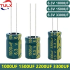 Конденсатор 6,3 В, 1000 мкФ, 1500 мкФ, 1800 мкмкФ, 2200 мкФ, 3300 мкФ, мкФ, электролитические конденсаторы мкФ, в, мкФ, мкФ, комплект конденсаторов мкФ, 50-30 шт.