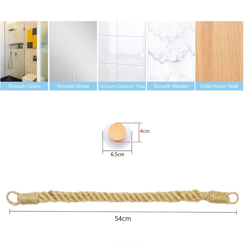 

Toilet Roll Holder Retro Kitchen Wall Mounted Roll Paper Jute Rope Holder Rack Bathroom Decor W3JA
