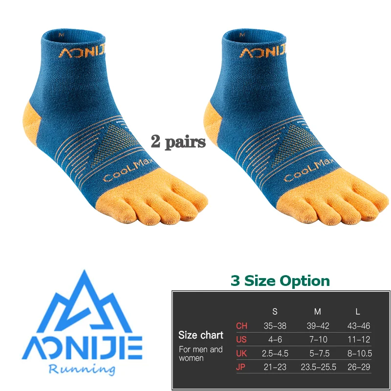 AONIJIE E4806 2 çift ayak Barefoo çorap mürettebat beş parmak Ultra bisiklet koşu futbol basketbol spor Yoga erkekler kadınlar maraton