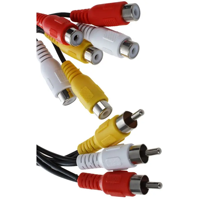 Новый 3 RCA Штекерный разъем на 6 гнездовой сплиттер Аудио Видео AV Кабель-адаптер |