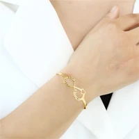 custom name shape 8 stainless steel bracelet for women men infinity symbol hollow love bracelets personalized couple jewelry