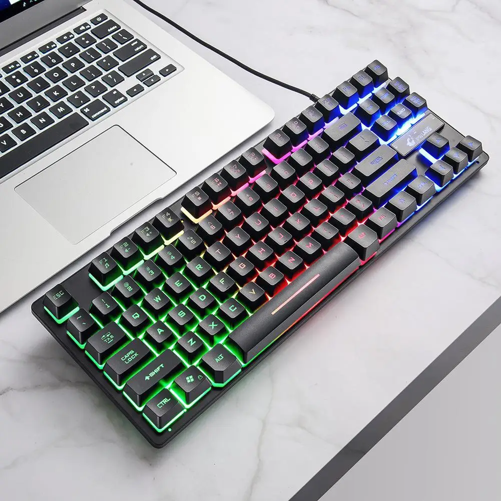 

K16 87-key Rainbow Backlit Keyboard, 19-Key Collision-Free And 12 Multimedia Keys For PC/Laptop/Desktop