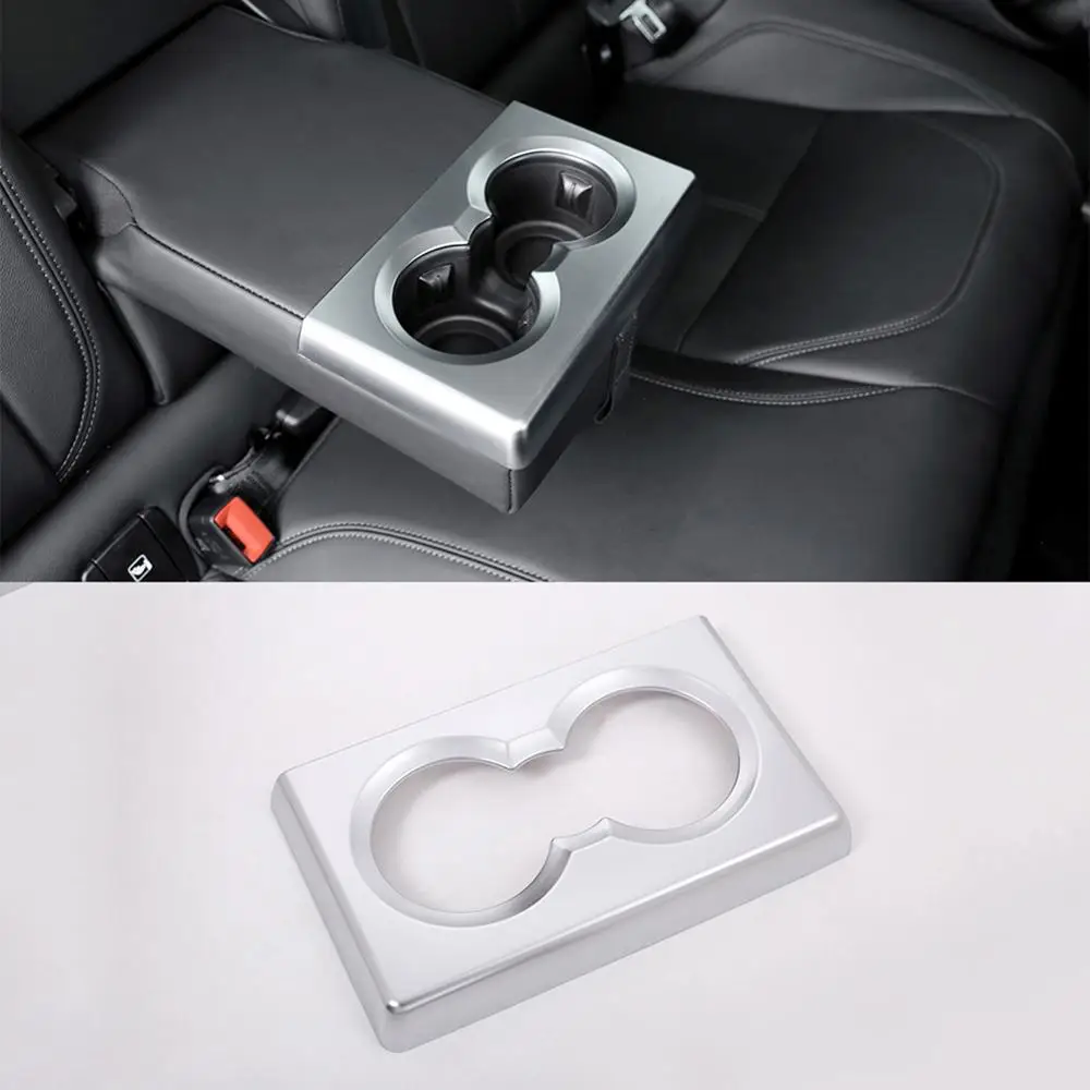 

Chrome ABS Plastic Stickers Rear Row Cup Holder Frame Cover Interior Trim for Alfa Romeo Giulia 2017 Models Accessories