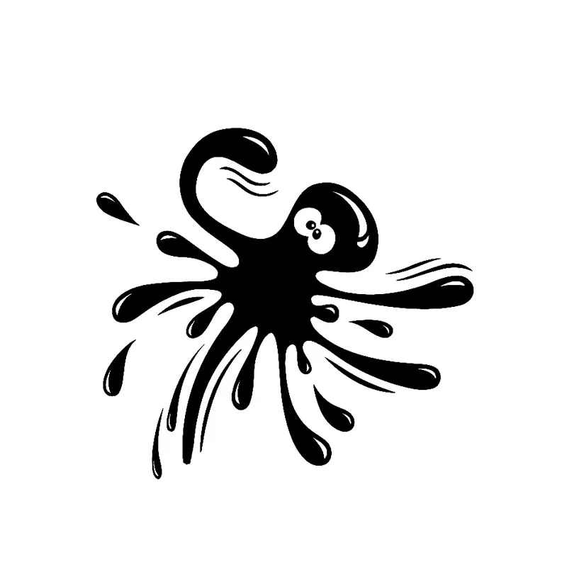 

Car Sticker Cute Octopus High Quality Cheap PVC Waterproof and Sunblock Black/silver Window Decals 15.8cm*14.6cm
