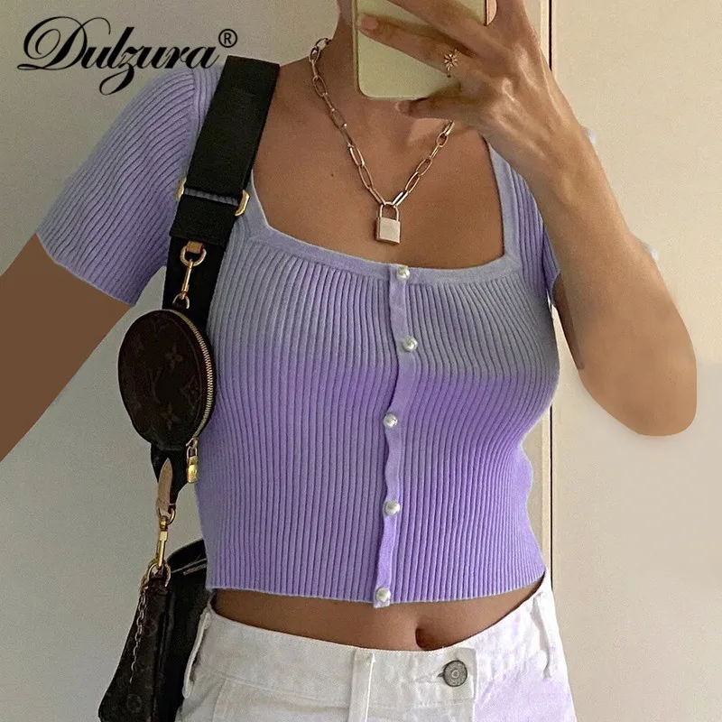 Женский трикотажный кардиган в рубчик Dulzura короткий топ с коротким рукавом