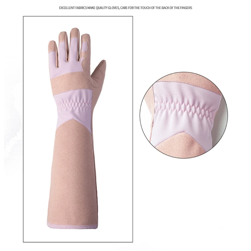 

L38C Long Sleeve Microfiber Gardening Gloves Puncture resistant Breathable Microfiber Gauntlet Rose Pruning Floral Gauntlet