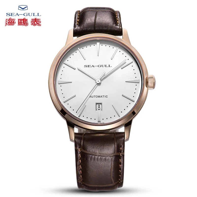 

2022 New Seagull Watch Men's Business Waterproof Calendar Automatic Mechanical Watch Leather Watch Men 6006