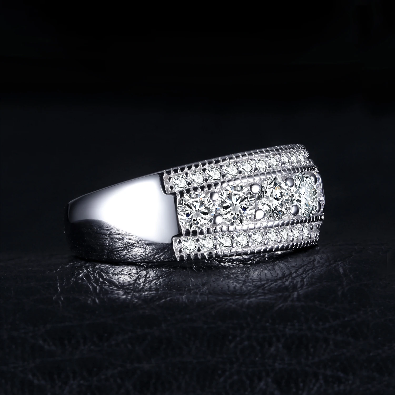 Jewelrypalace модные 1.3ct круглый коктейльное кольцо натуральная 925 пробы Серебряные