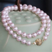 10mm shell pearl necklace round jewelry necklace 18 inches real chain chic wedding accessories classic diy aurora