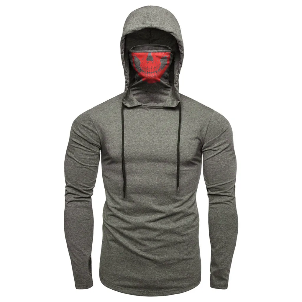Мужской свитер для велоспорта Однотонный с капюшоном и длинным рукавом | Спорт